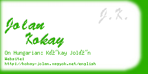 jolan kokay business card